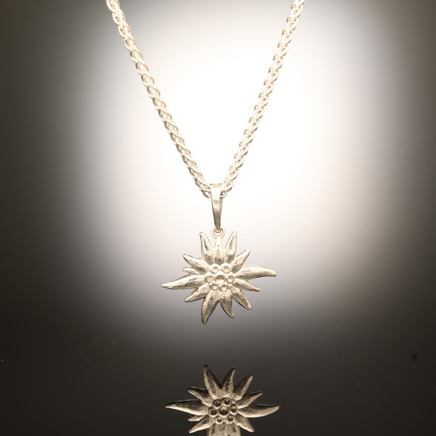 The Alpine Star: Solid Bronze Edelweiss Pendant