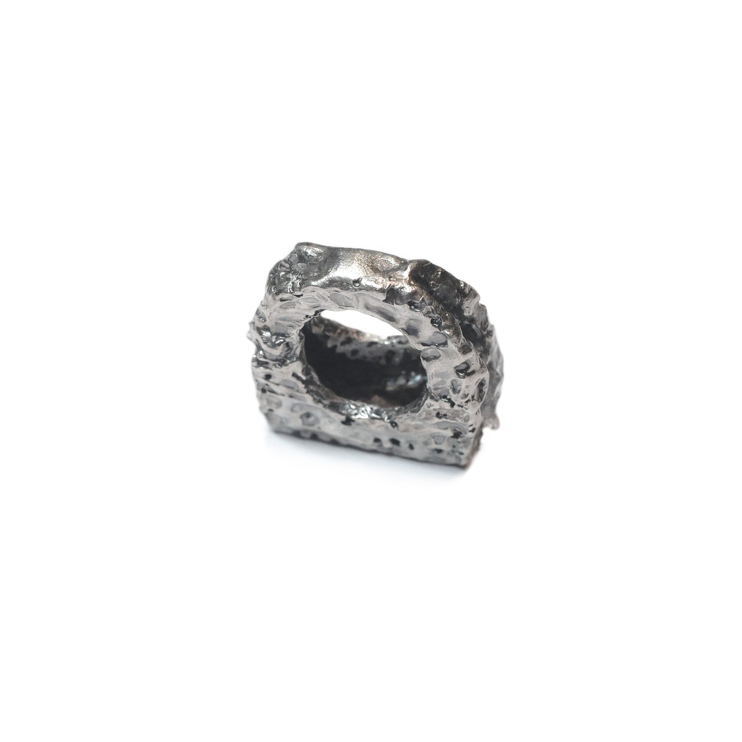 Sky & Earth, 2 Layers 925 Sliver Ring with Clear Quartz