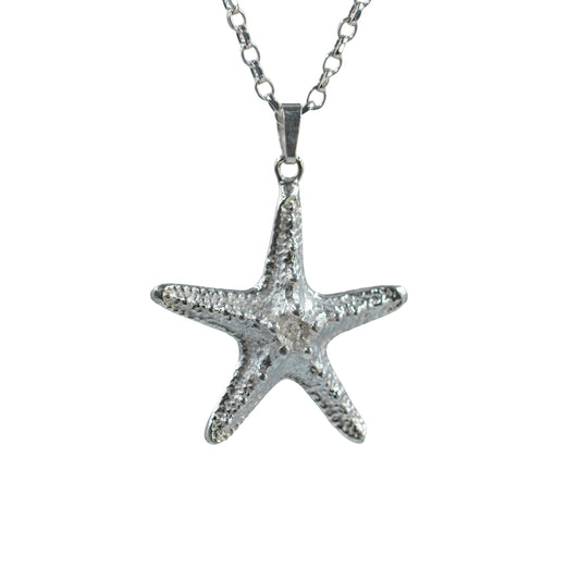 Sculpted Argentium Silver Starfish Pendant