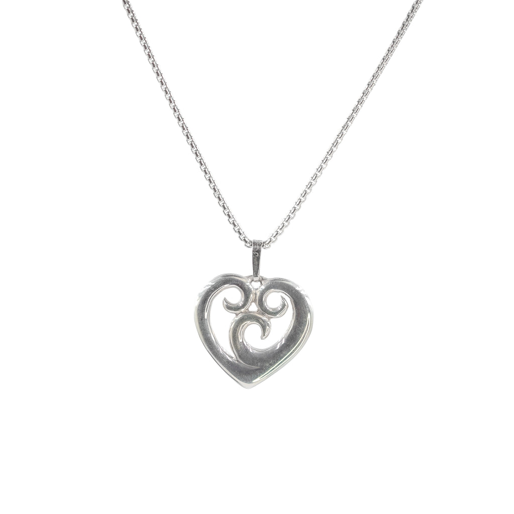 Argentium Silver Eternal Flame Heart Pendant