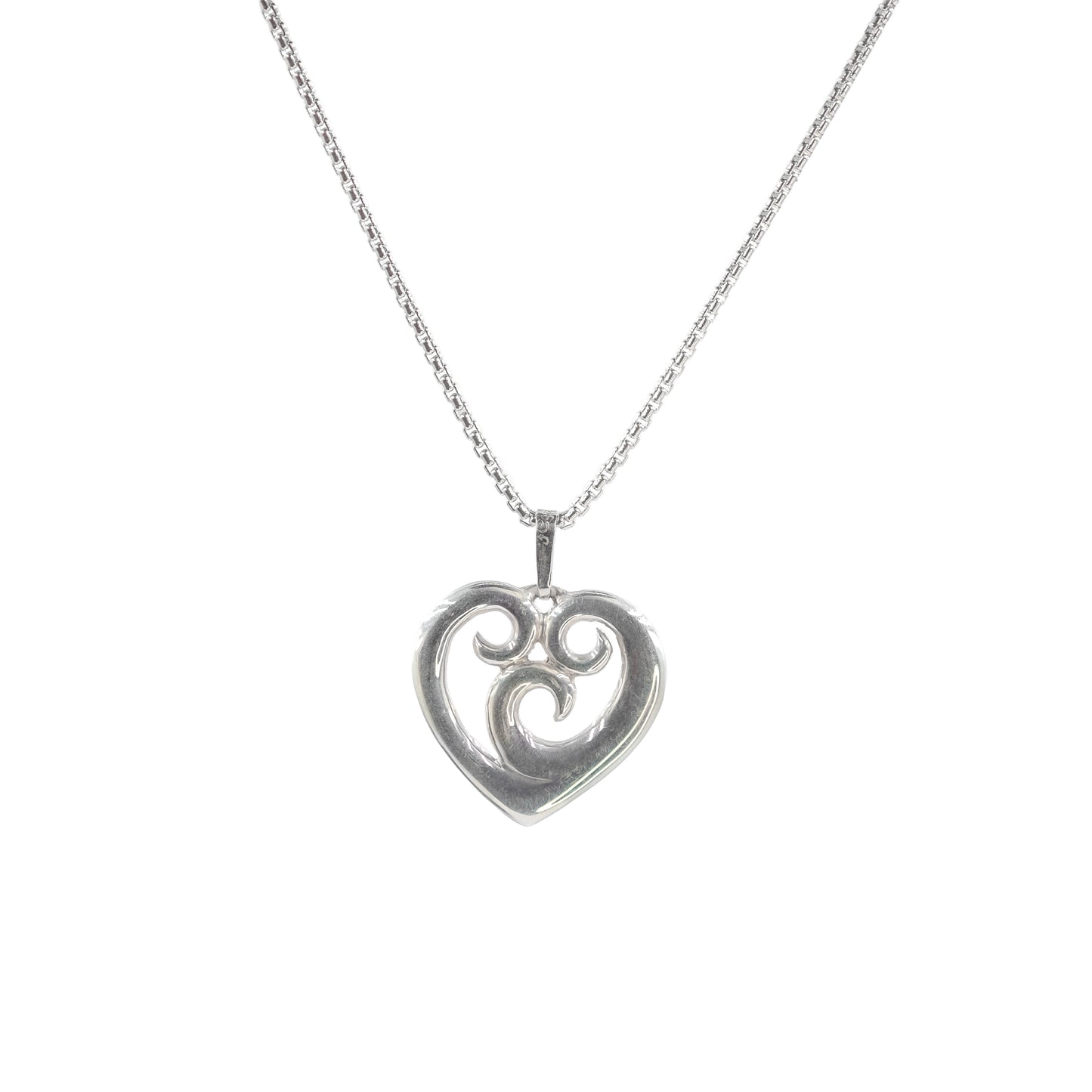 Argentium Silver Eternal Flame Heart Pendant