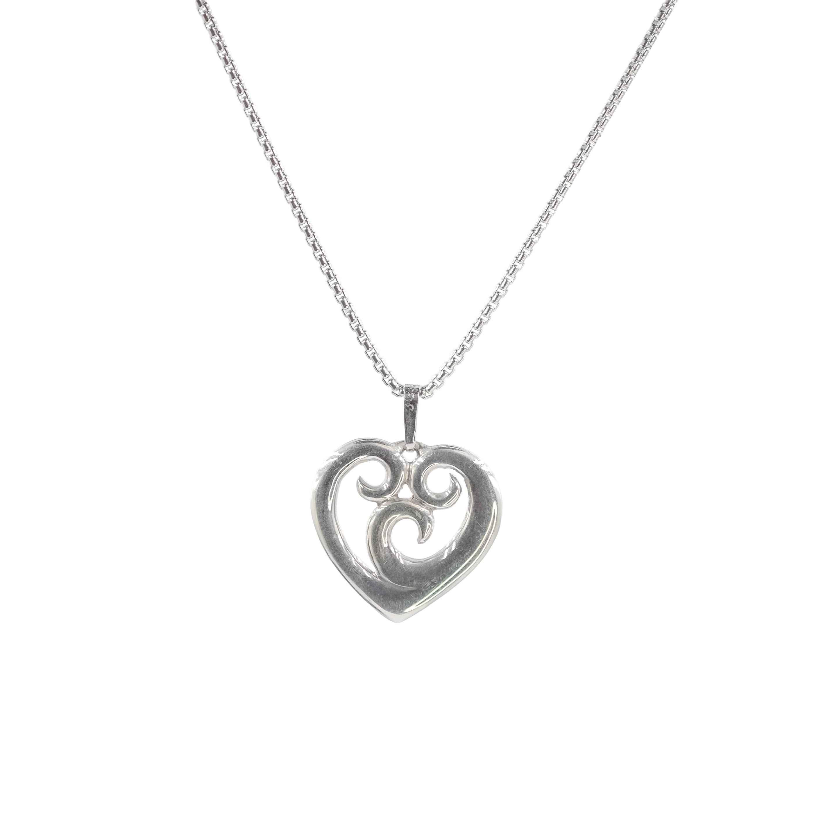 Argentium Silver Eternal Flame Heart Pendant