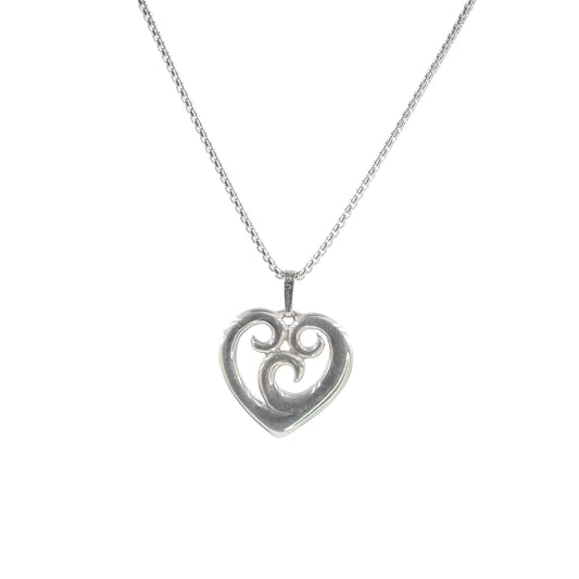 Argentium Silver Eternal Flame Heart Pendant