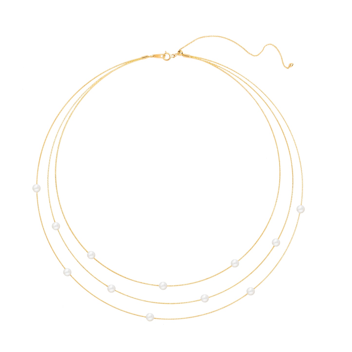 GALAXY Necklece 3 Wires (Pearls ø 4 mm)