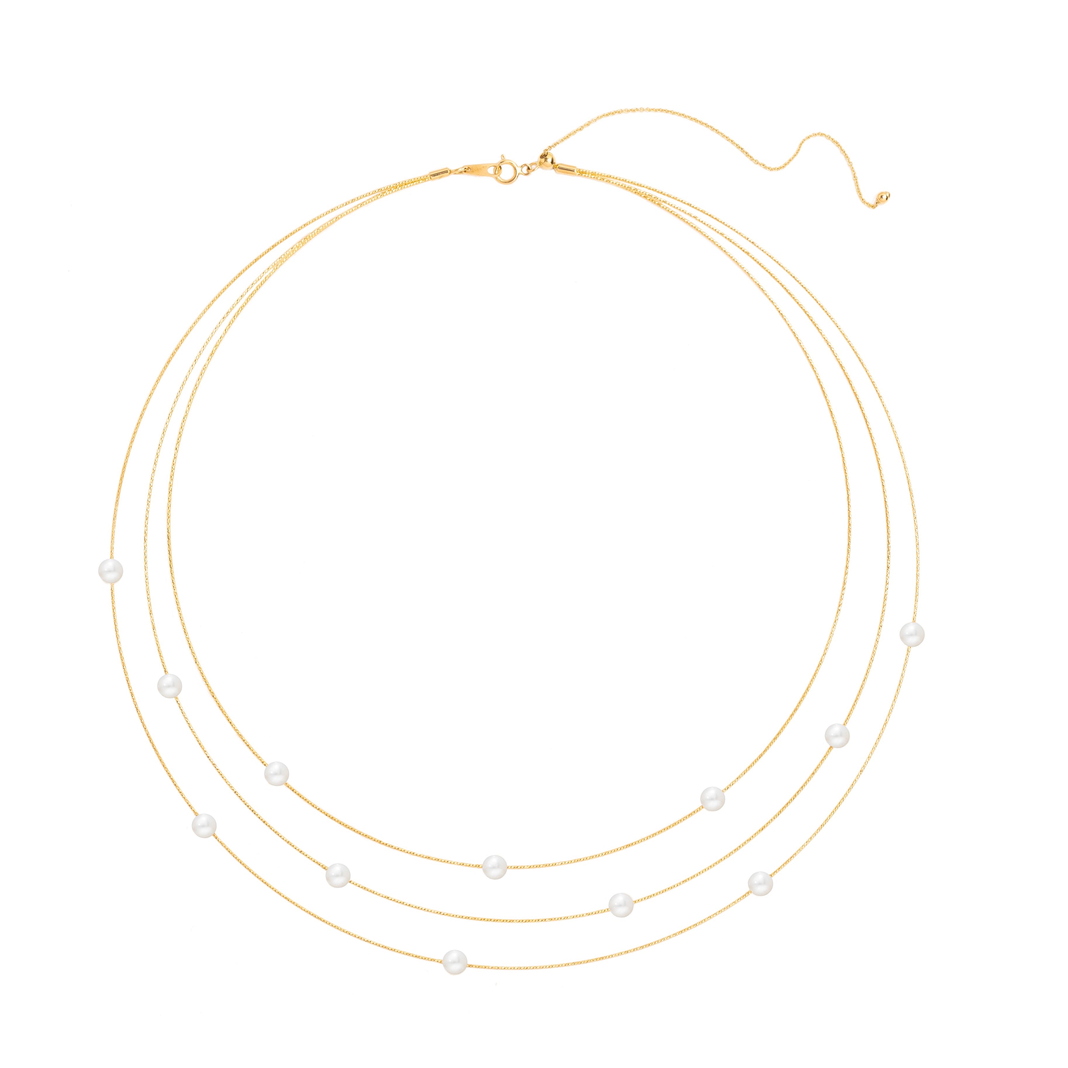 GALAXY Necklece 3 Wires (Pearls ø 4 mm)