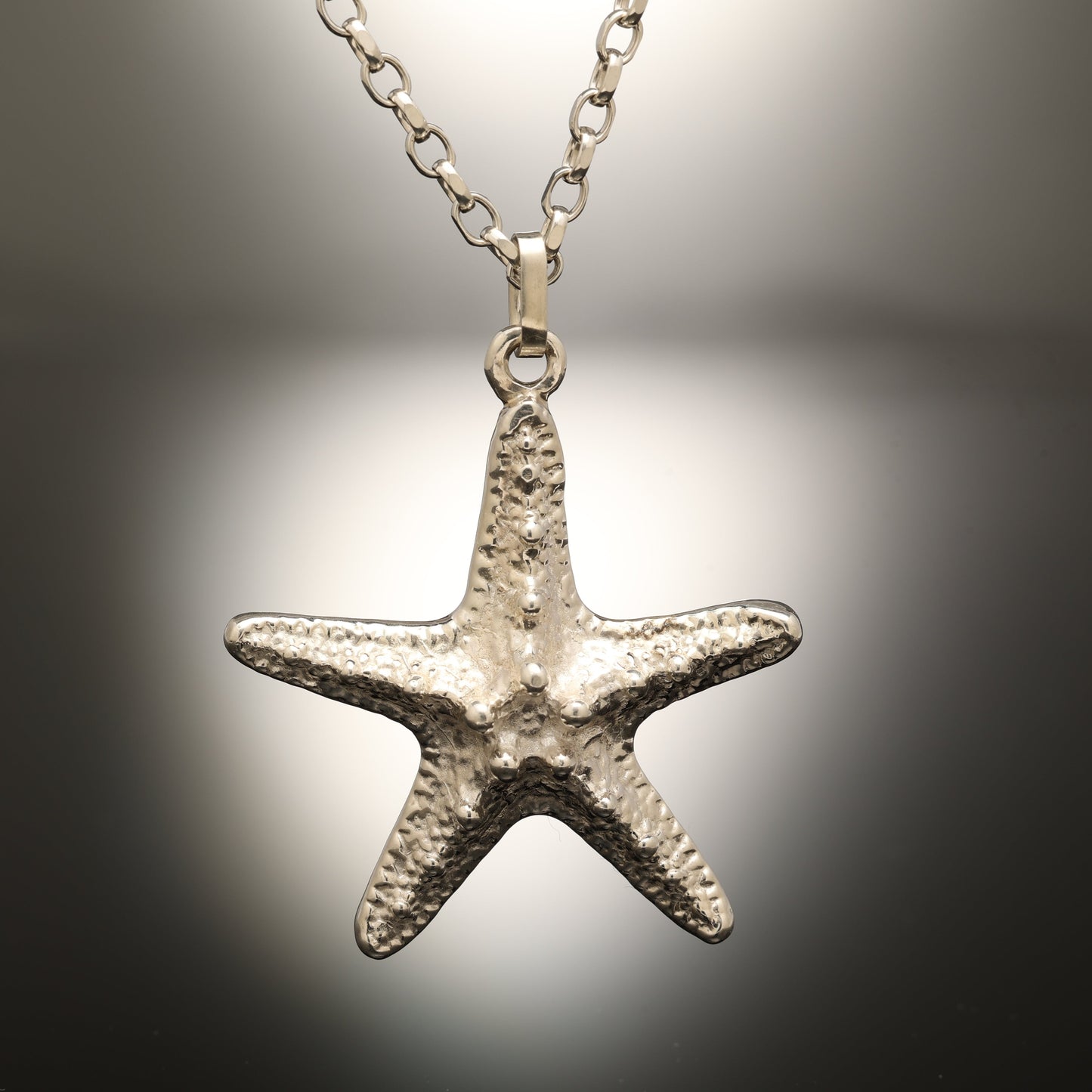 Sculpted Argentium Silver Starfish Pendant
