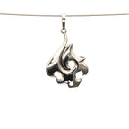 Sculpted Argentium Tribal Hook Pendant