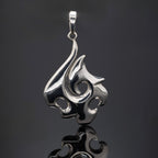Sculpted Argentium Tribal Hook Pendant