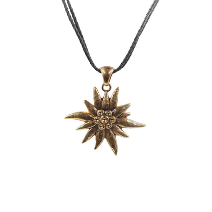 The Alpine Star: Solid Bronze Edelweiss Pendant