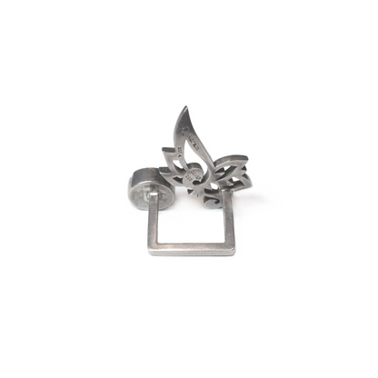 Hollow Flower Pattern Ring with Prehnite