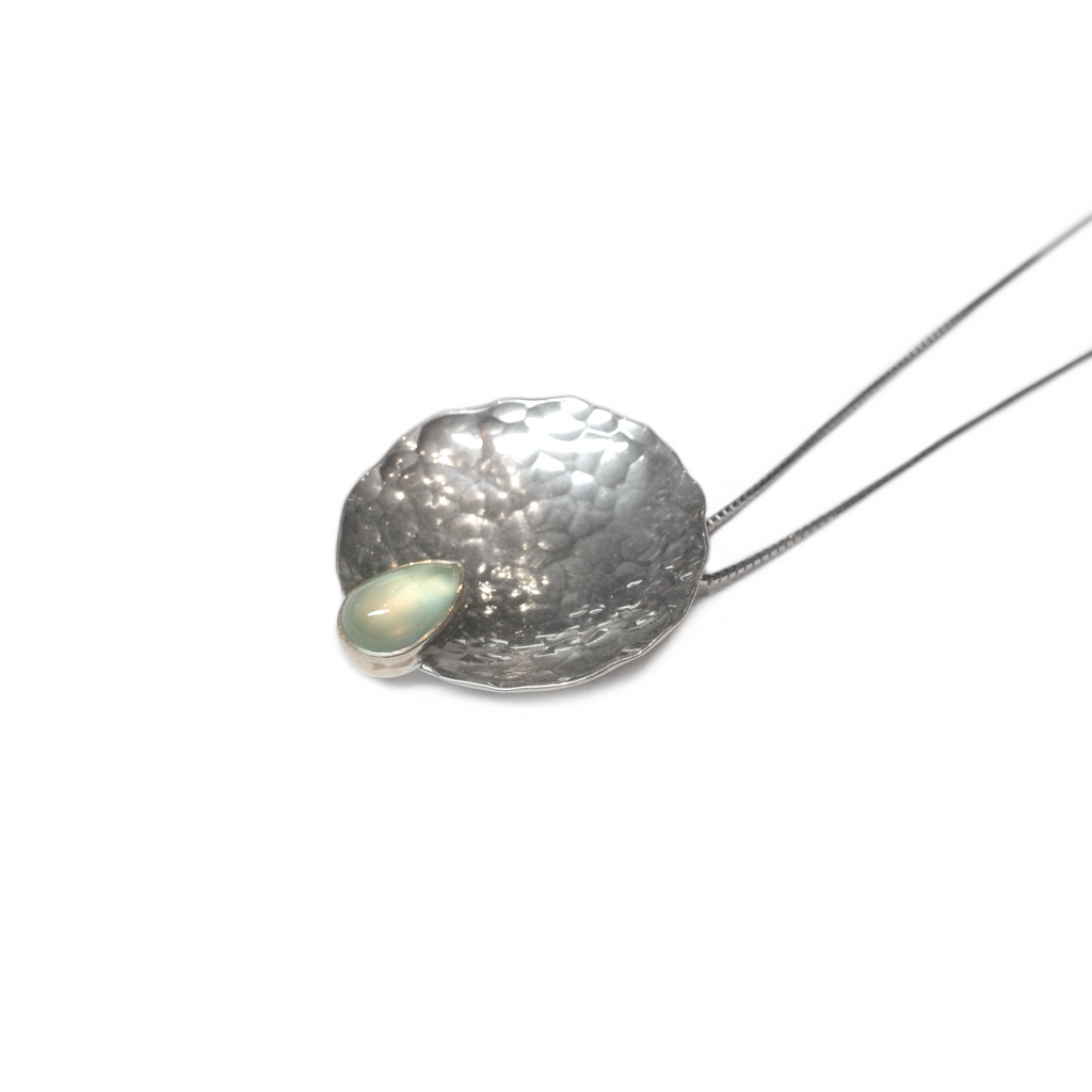 Lotus with Prehnite Pendant